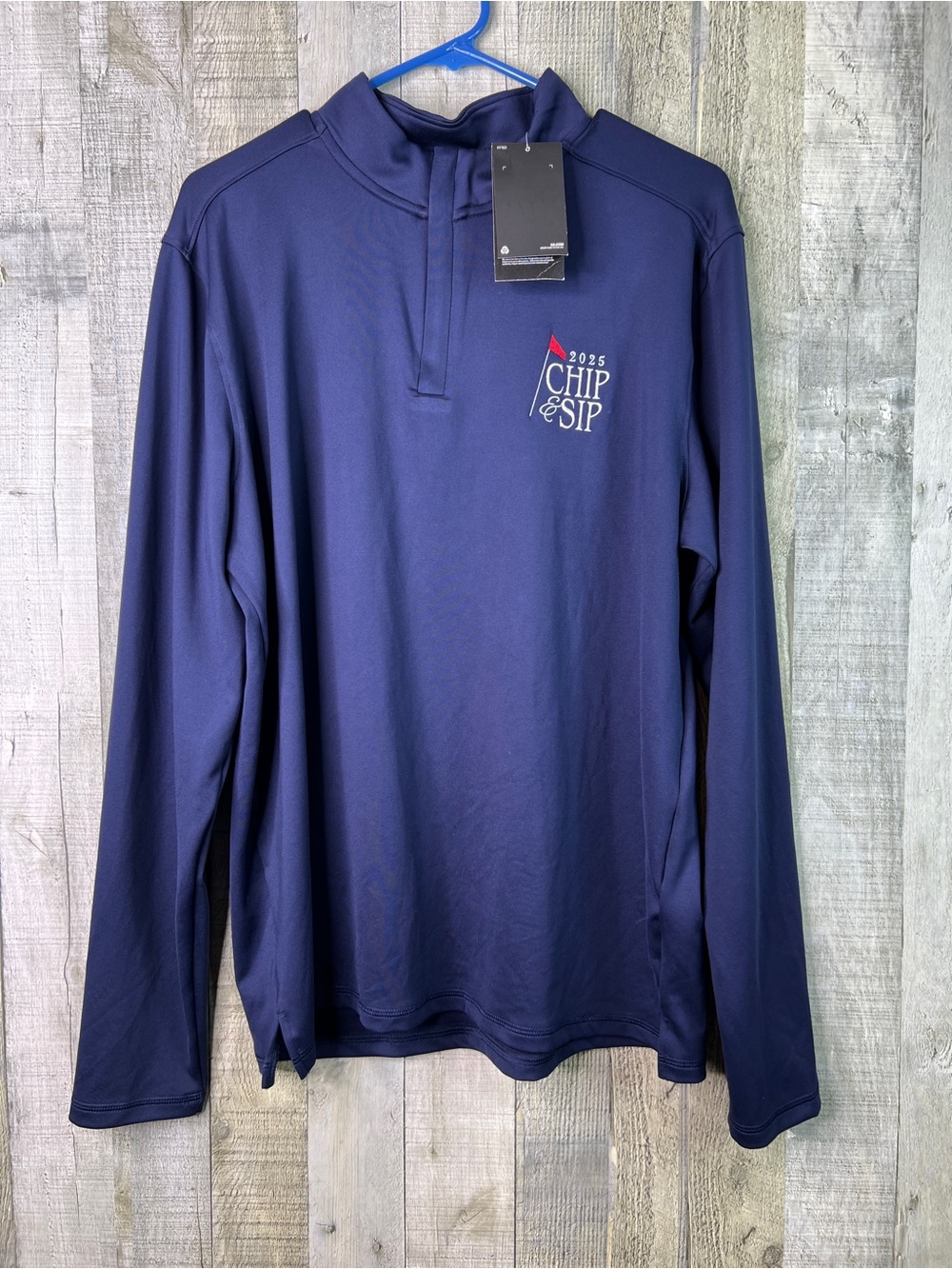 Under Armour Large Navy Blue 2025 Chip & Sip 1/4 Zip Front Hoodie Long Sleeves